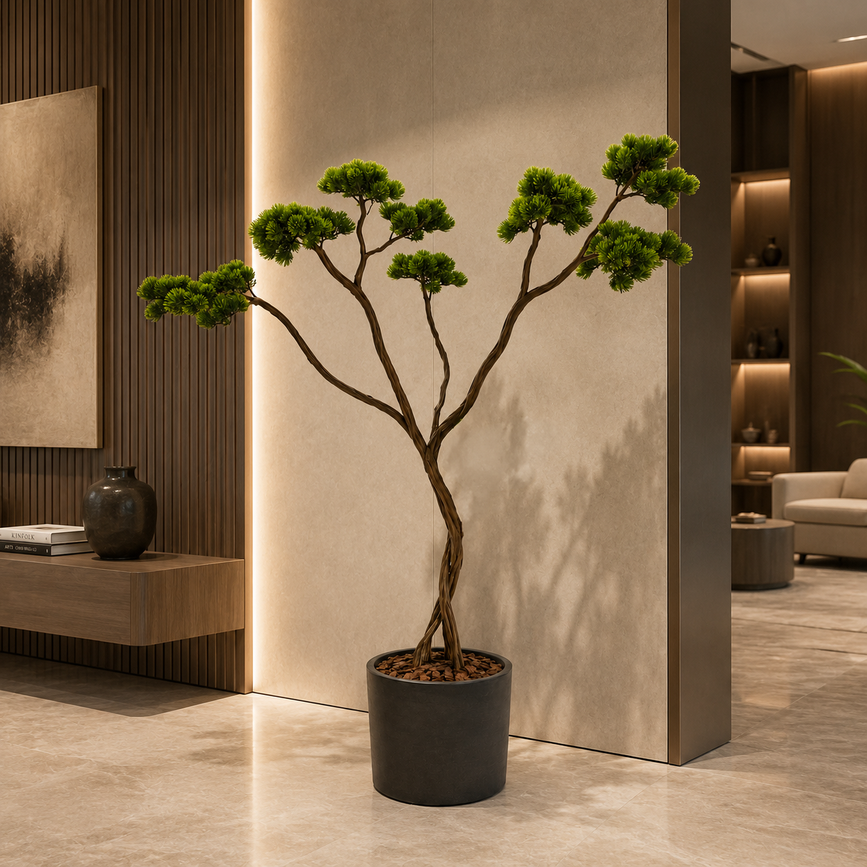 Premium X Bonsai – Burgu Gövdeli Özel Tasarım Yapay Bonsai Ağacı