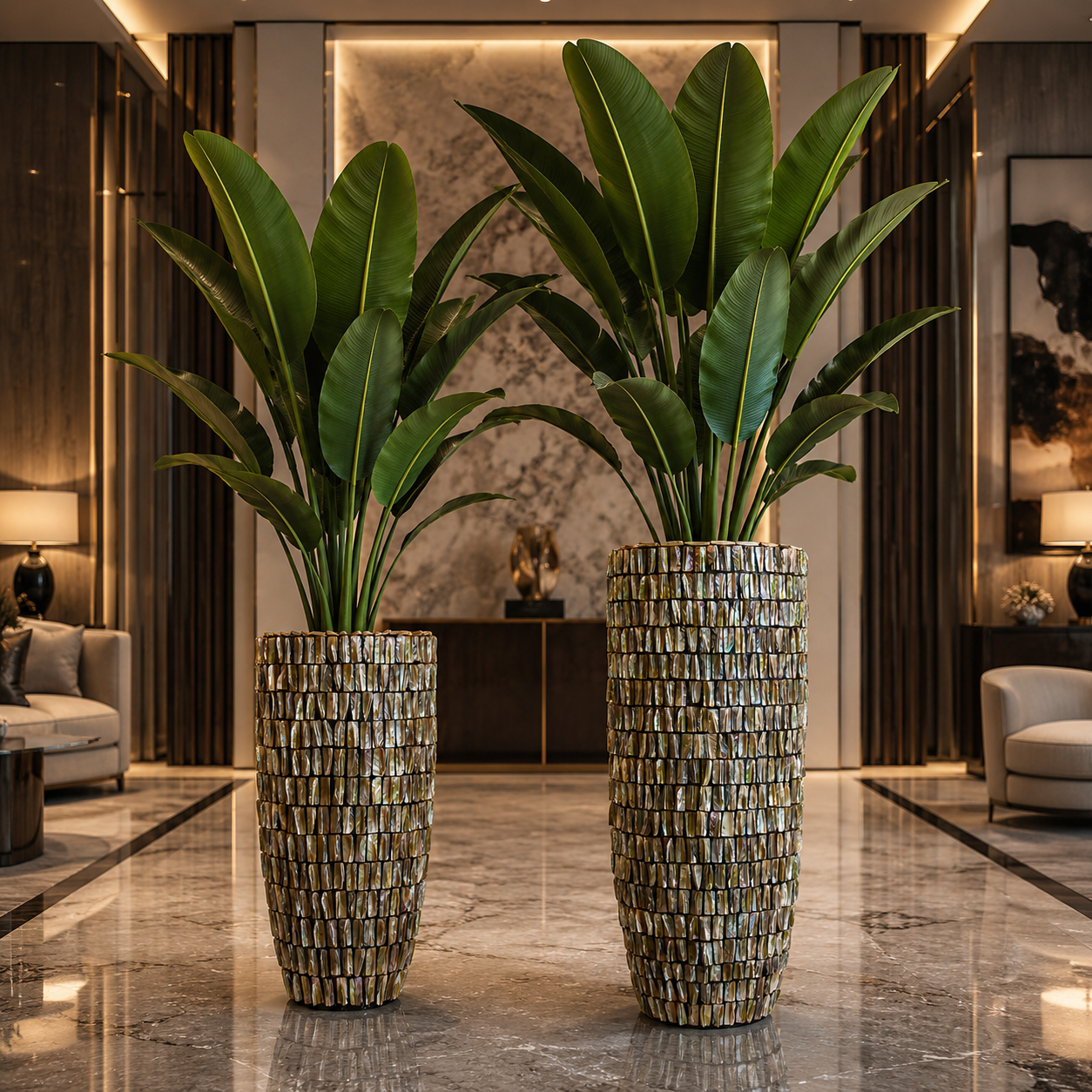PearlMosaic Premium Sedef Mozaik Saksı