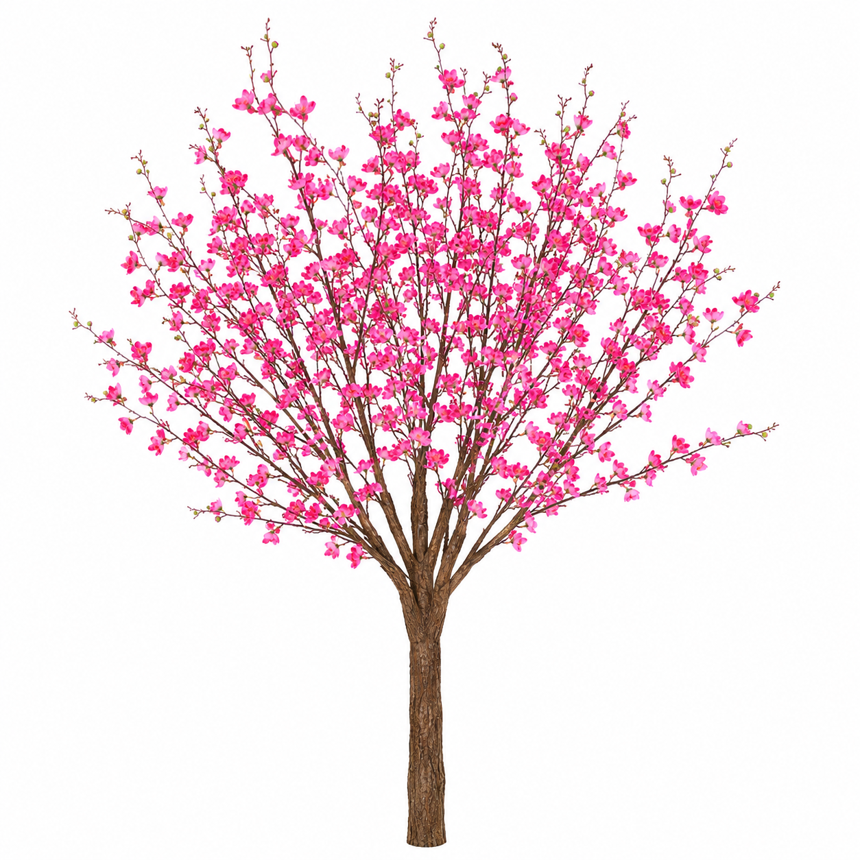 Yapay Koyu Pembe Çiçekli Dal 85cm