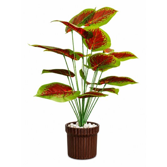 Premium Yapay Aglaonema Red – Dekoratif Saksılı Tropikal İç Mekân Bitkisi 65cm