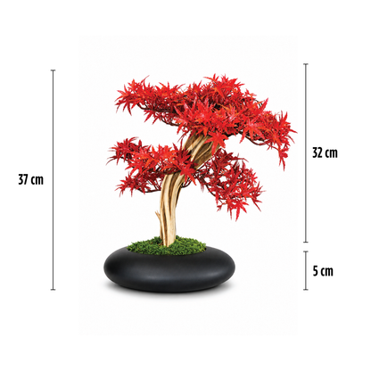 Premium Yapay Kırmızı Japon Akçaağaç Bonsai – Dekoratif Acer Palmatum 35cm