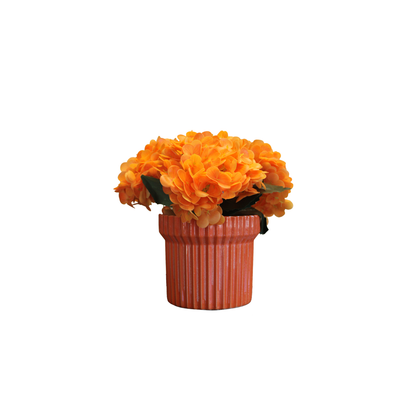 Premium Yapay Turuncu Ortanca Aranjmanı 25cm