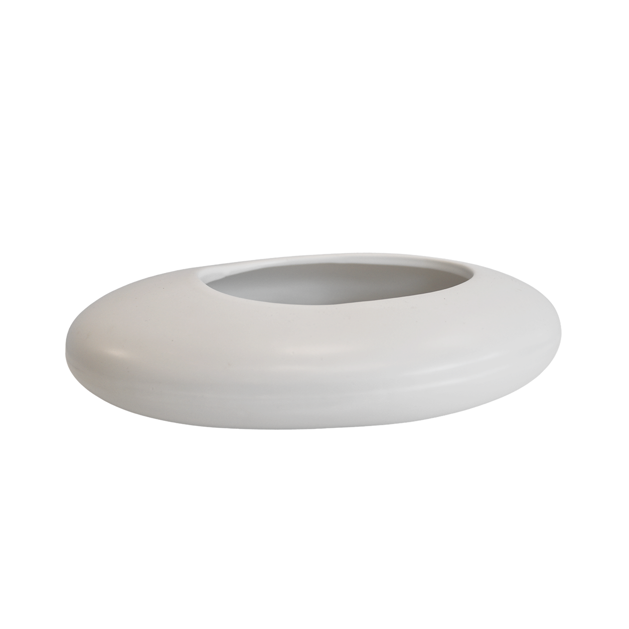 Luna Halo Premium Seramik Beyaz Saksı 24x24x6cm