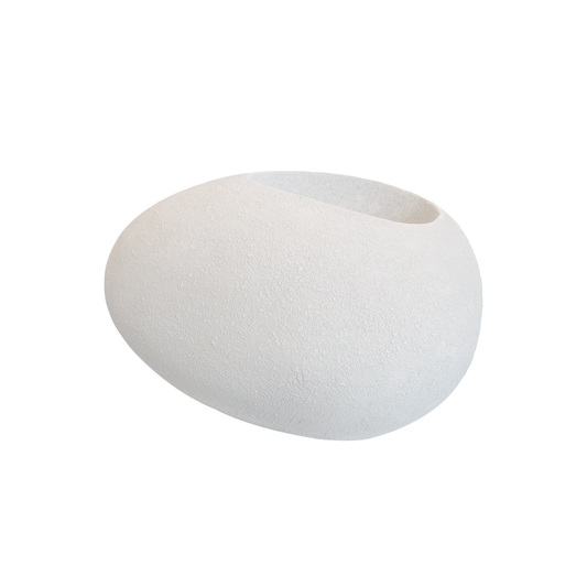 ZenStone Organik Beton Görünümlü Fiber Saksı Beyaz 76x58x41cm