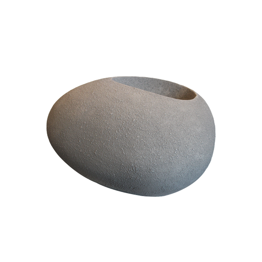 ZenStone Organik Beton Görünümlü Fiber Saksı Gri 76x58x41cm