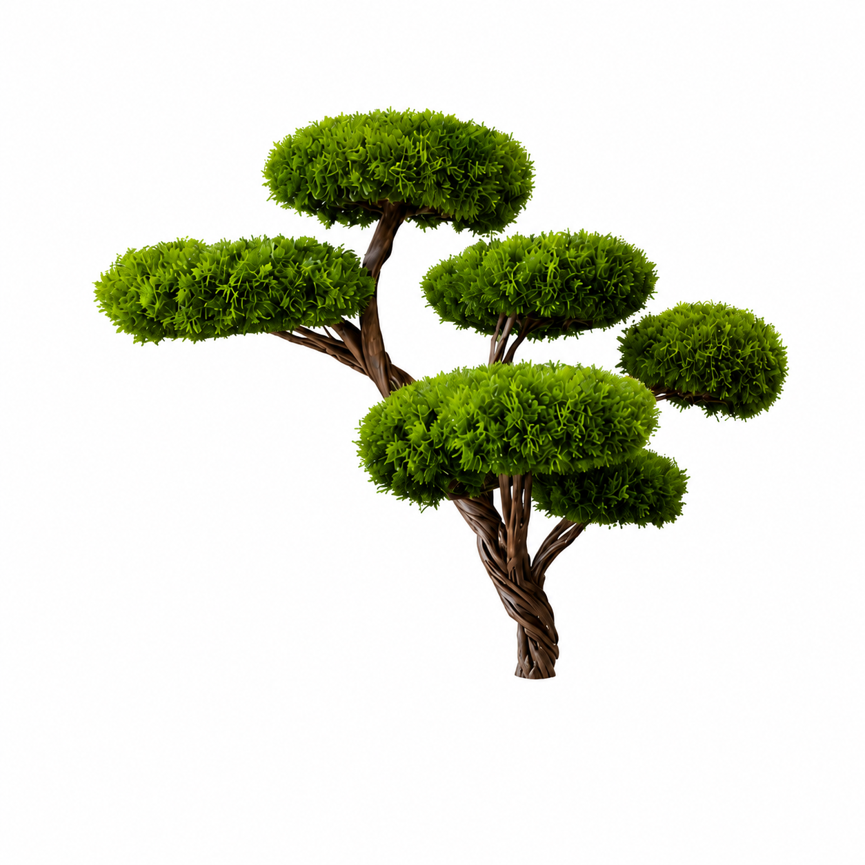 Premium Niwaki Top Bonsai – Mermer Saksılı Dekoratif Yapay Bonsai