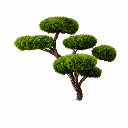 Premium Niwaki Top Bonsai – Mermer Saksılı Dekoratif Yapay Bonsai