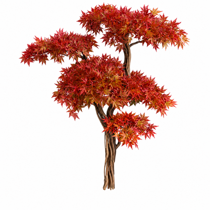 Kırmızı Japon Akçaağaç Bonsai (Acer Palmatum) – Premium Dekoratif Yapay Bonsai