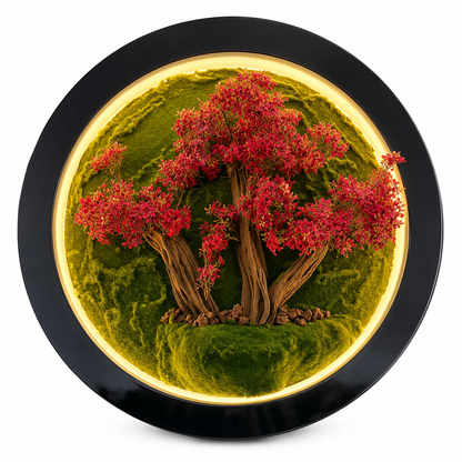 Işıklı Bonsai Duvar Tablosu – 3 Boyutlu Dekoratif Duvar Sanatı