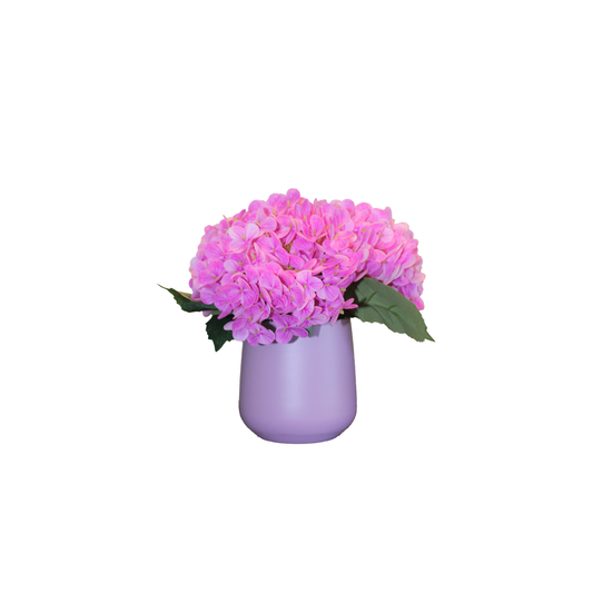 Premium Yapay Pembe Ortanca Aranjmanı 25cm
