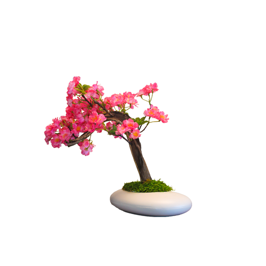 Premium Yapay Sakura Bonsai – Pembe Çiçekli Dekoratif Mini Ağaç 40cm