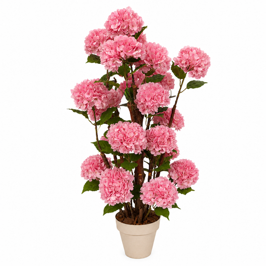 Premium Yapay Pembe Ortanca Ağacı – Dekoratif Hydrangea Ağacı 145cm