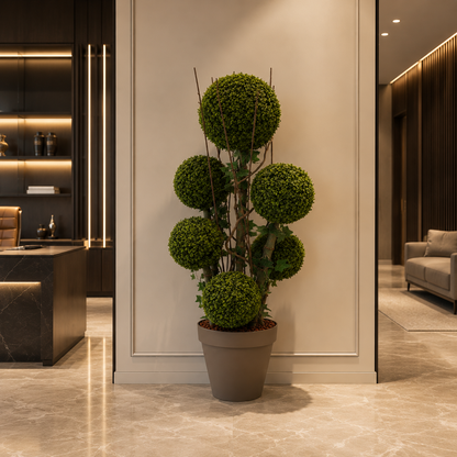 Premium Yapay Topiary Şimşir Ağacı – Küre Formlu Dekoratif Boxwood Ağacı 180cm