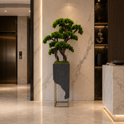 Premium Gri Mermer Desenli Saksıda Niwaki Bonsai 175cm
