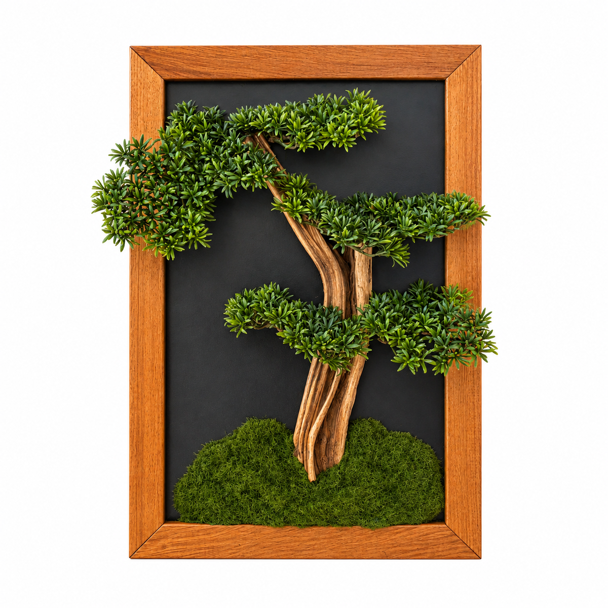 3D Bonsai Tablo – Ahşap Çerçeveli Premium Duvar Dekoru | 38x58 cm