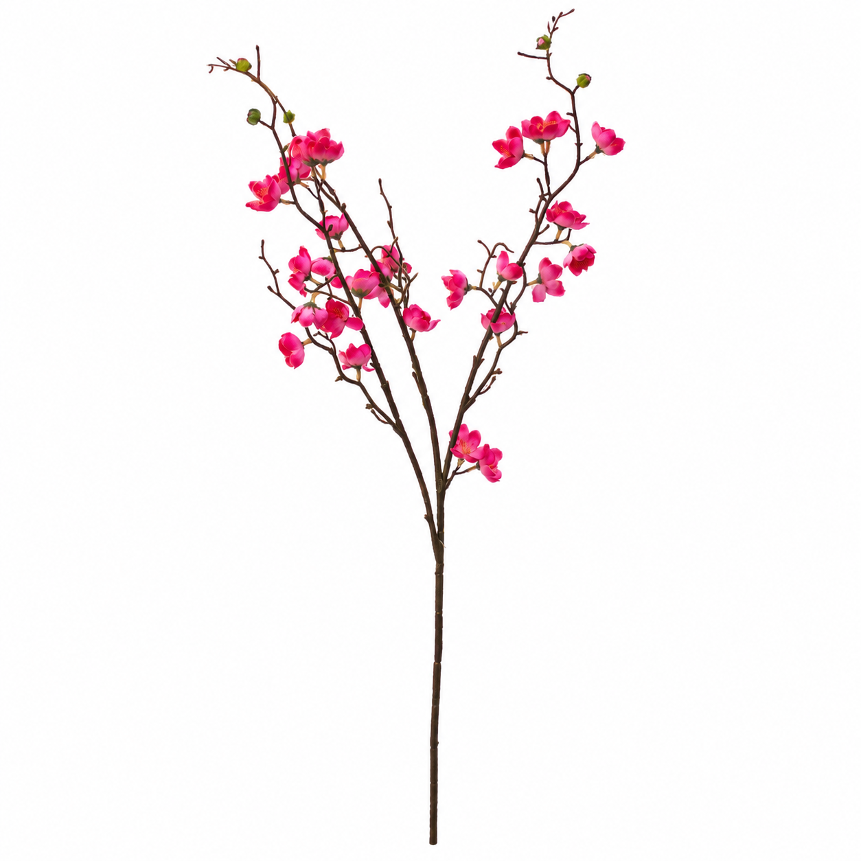 Yapay Koyu Pembe Çiçekli Dal 85cm
