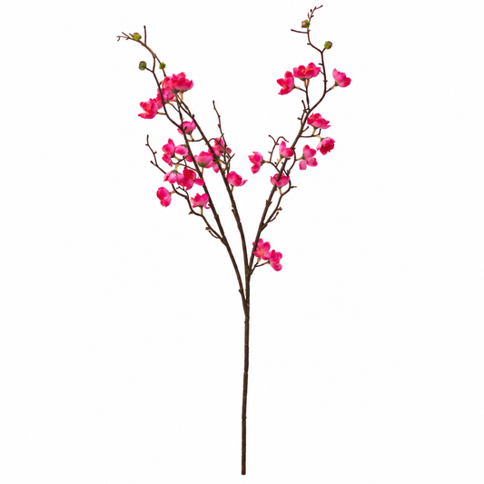 Yapay Koyu Pembe Çiçekli Dal 85cm